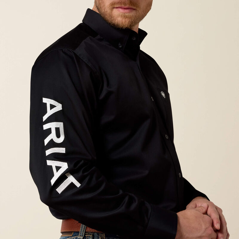 Ariat Mens Team Logo Twill Classic Fit Shirt - Black