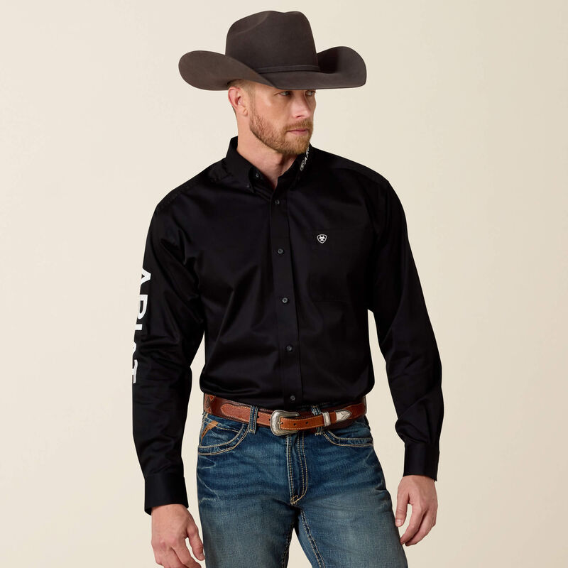 Ariat Mens Team Logo Twill Classic Fit Shirt - Black