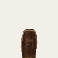 Ariat Womens Round Up Wide Square Toe Western Boot  - Powder Brown