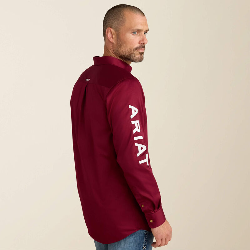 Ariat Mens Team Logo Twill Fitted Shirt - Burgundy