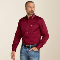 Ariat Mens Team Logo Twill Fitted Shirt - Burgundy