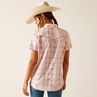 ARIAT WOMENS WESTERN VENTTEK SHORT SLEEVE SHIRT - BRUSH STROKE