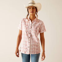 ARIAT WOMENS WESTERN VENTTEK SHORT SLEEVE SHIRT - BRUSH STROKE