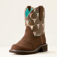 Ariat Womens Fatbaby Heritage Farrah Western Boot - Boho Skull Print