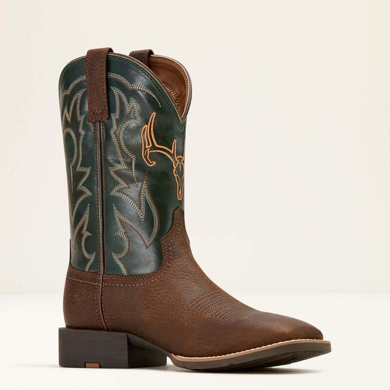 Ariat Mens Sport Outdoor Cowboy Boot - BROWN OILED ROWDY|TACK GREEN