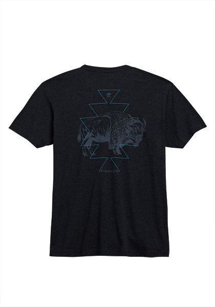 TIN HAUL MENS BISON SCREEN ON FULL BACK TEE SHIRT - BLACK
