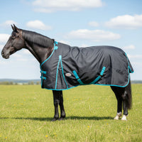 Nordic Star Turnout - 1200D - 100G - High Neck - Charcoal/Teal Binding
