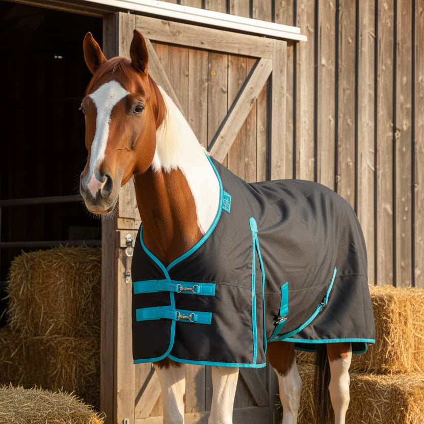 Nordic Star Turnout - 1200D - 100G - High Neck - Charcoal/Teal Binding