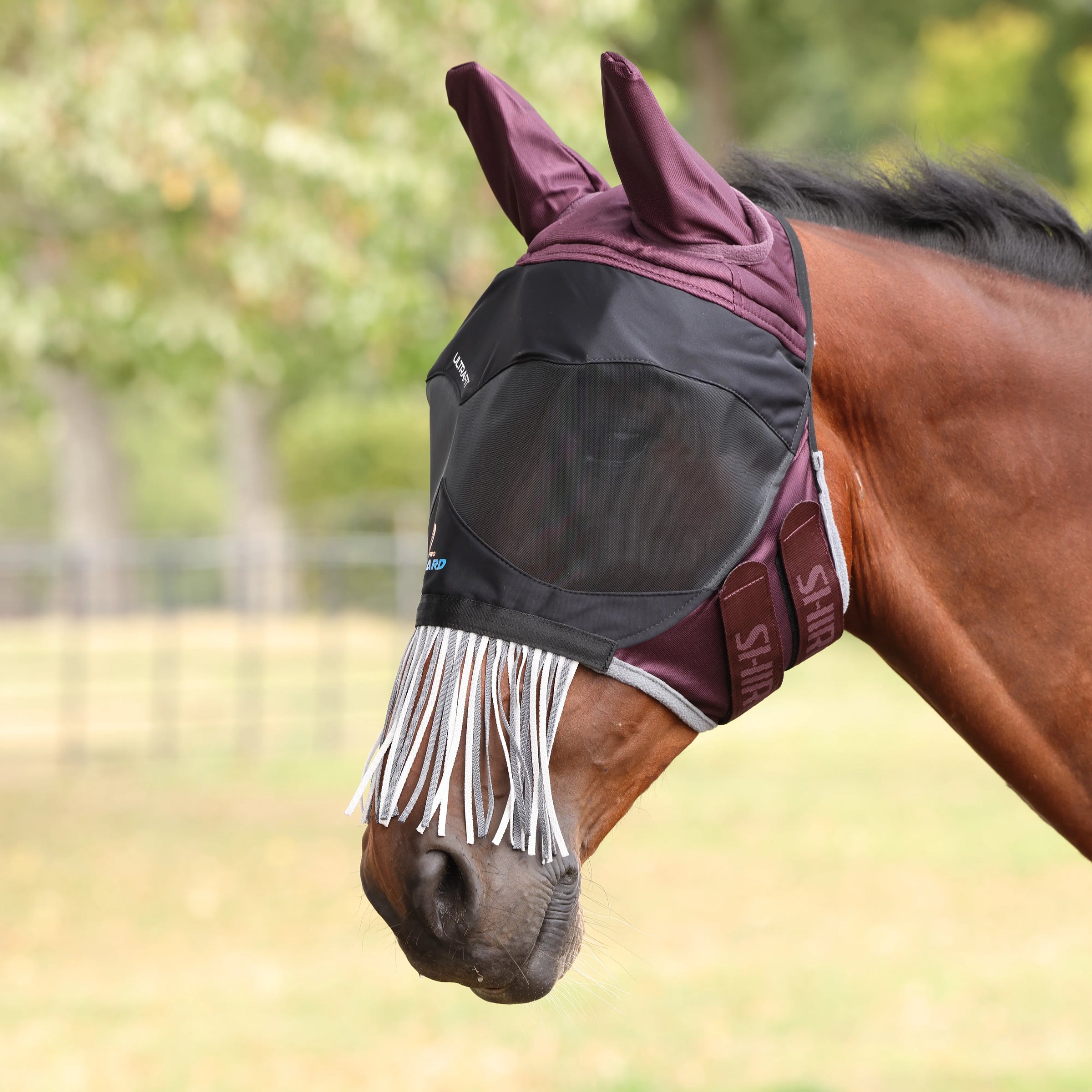 FlyGuard Pro Ultra Fit Deluxe Ears and Nose Fringe - Black Cherry