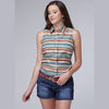 ROPER WOMENS DISTRESSED AZTEC PRINT SLEEVELESS SHIRT