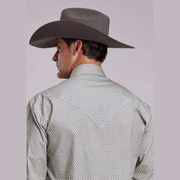 Stetson Men Snap Shirt - Runnin gDiamonds Print