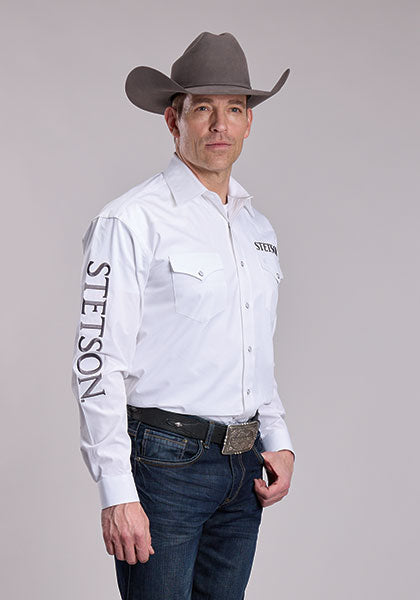 Stetson Mens Logo Shirt - White