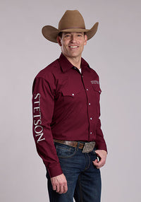 Stetson Mens Logo Shirt - Wine