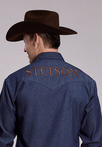 Stetson Mens Logo Shirt - Denim