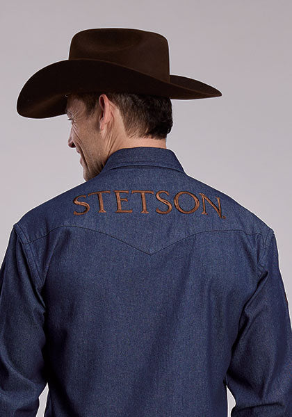 Stetson Mens Logo Shirt - Denim