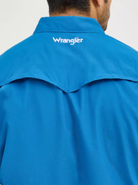 Wrangler Mens Performance Snap Long Sleeve Solid Shirt - Hide Tide