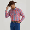 WRANGLER MENS LOGO SNAP SHIRT - APPLE PLAID