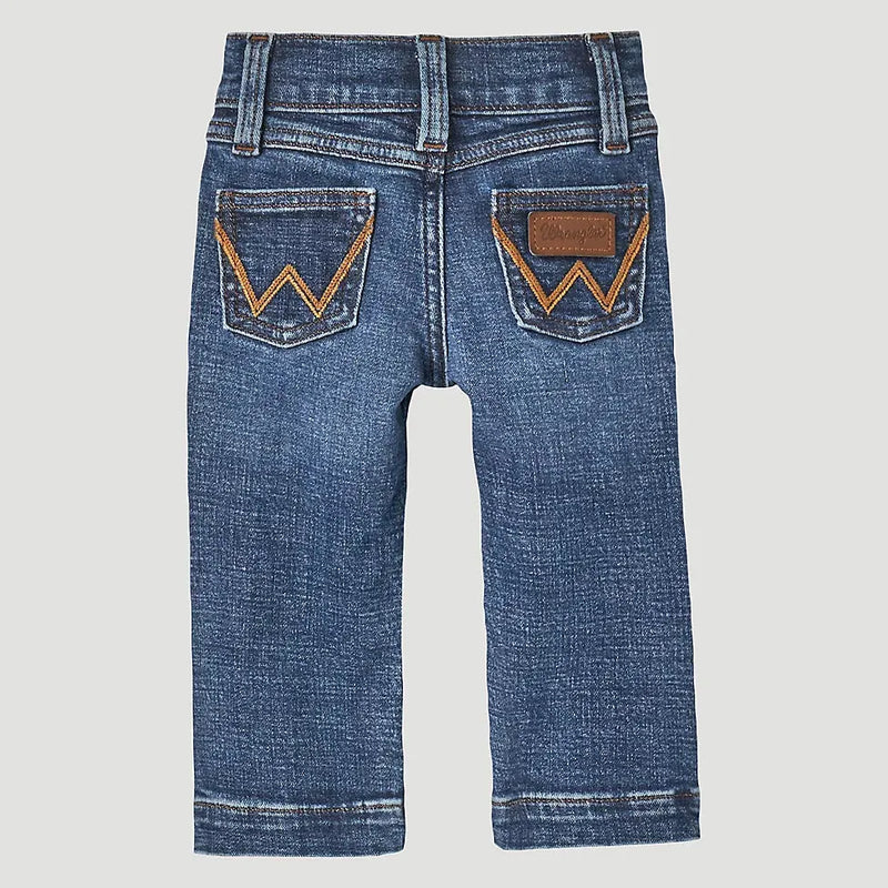 WRANGLER LITTLE BOYS STITCHED POCKET BOOTCUT JEAN - CHAMBRAY