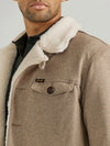 WRANGLER MENS TWEED SHERPA LINED HEAVY JACKET - NEUTRAL BROWN