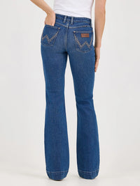 WRANGLER WOMENS RETRO MAE WIDE LEG TROUSER JEAN