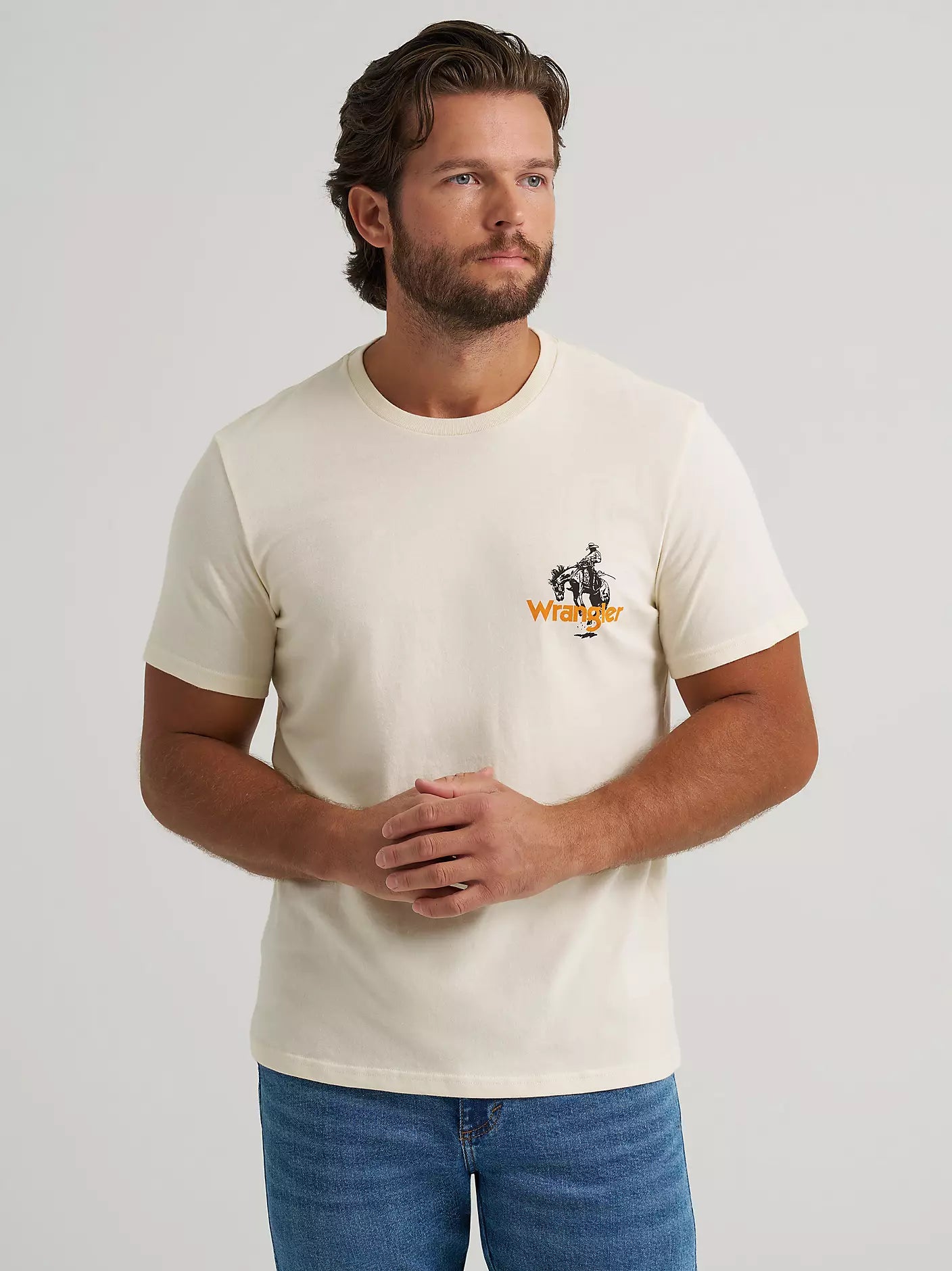 Wrangler Mens Long Live Cowboys Back Graphic T-Shirt