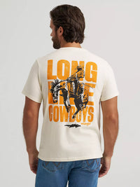 Wrangler Mens Long Live Cowboys Back Graphic T-Shirt