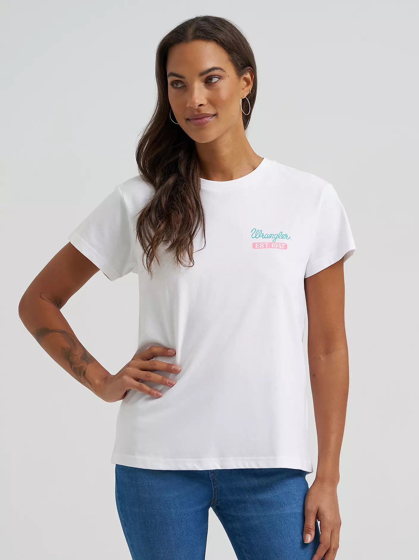 WRANGLER WOMENS RETRO TEE - BRIGHT WHITE