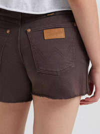 WRANGLER WOMENS COWBOY SHORTS - HIGH RISE - COCOA