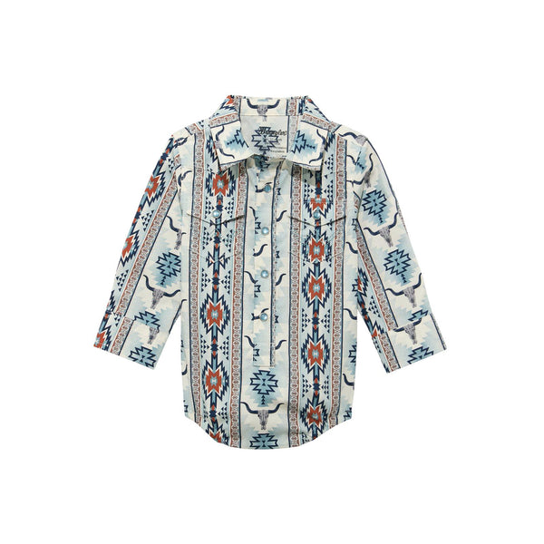 2026 - WRANGLER BABY BOY LONG SLEEVE BODYSUIT - BROWN MULTI