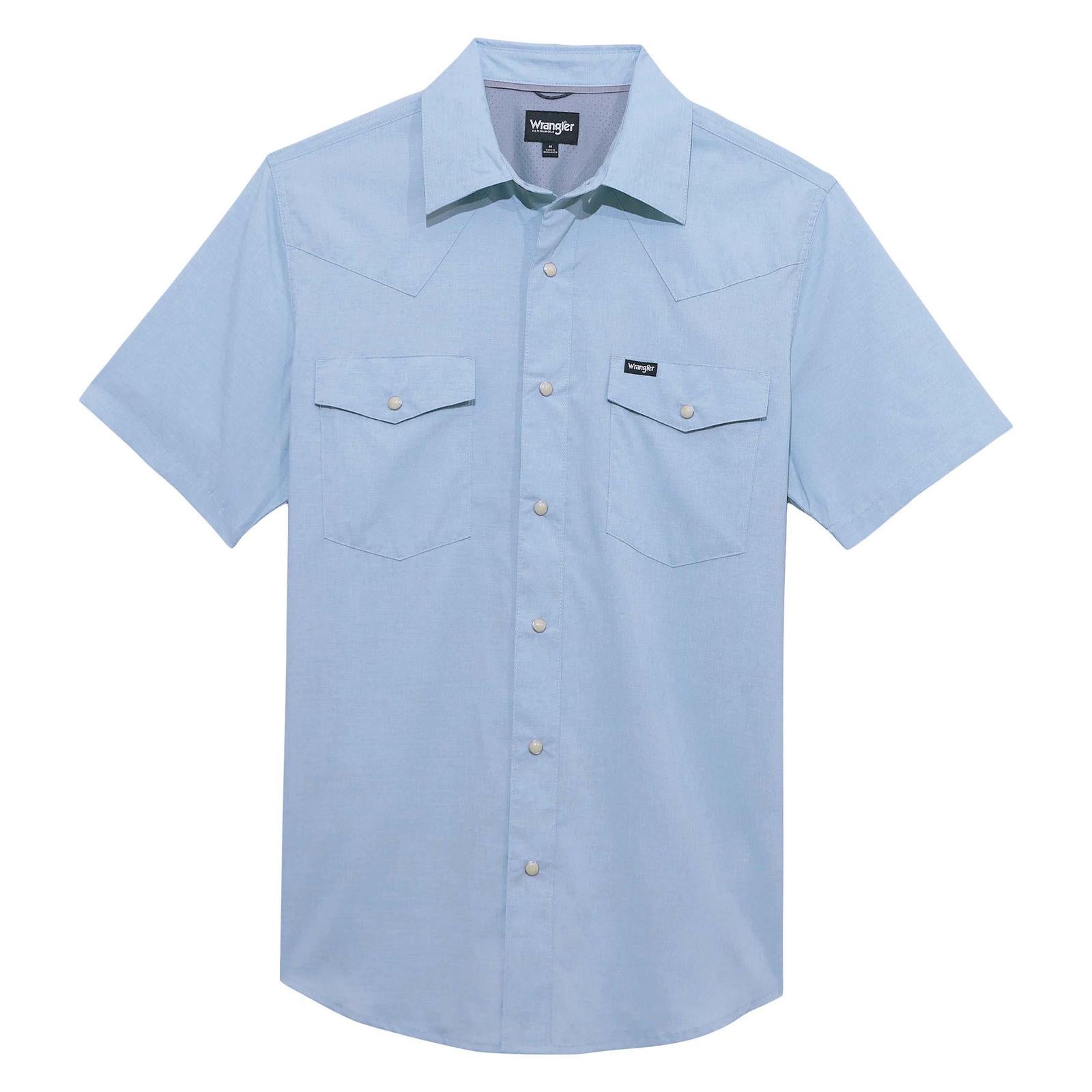 Wrangler ATG -x- Wrangler Short Sleeve Drover Utility Shirt - Cerulean