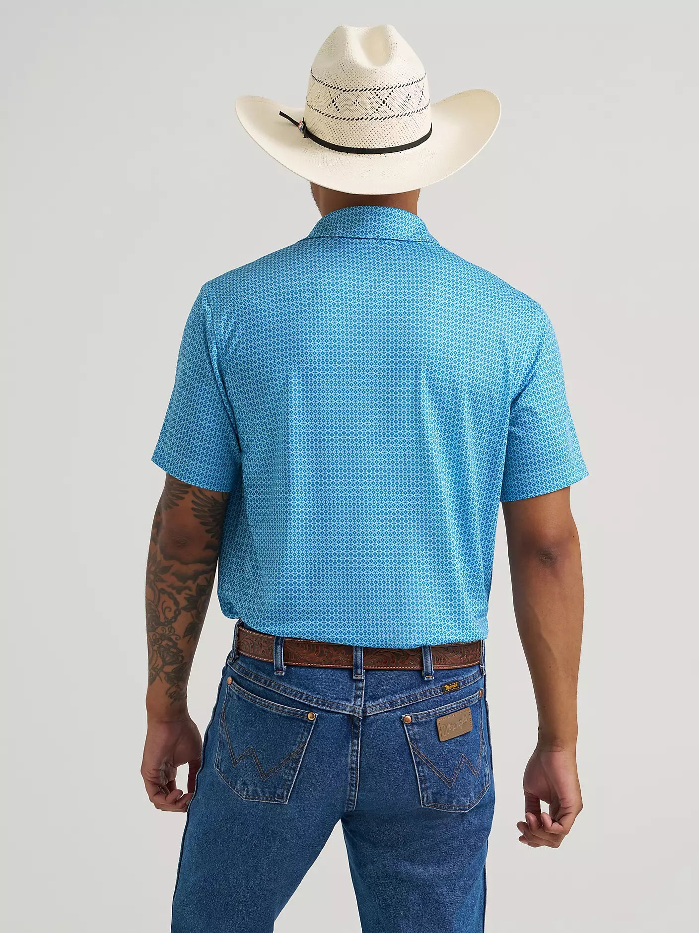 Wrangler All Terrain Gear Men's Performance Polo Shirt - Airy Blue