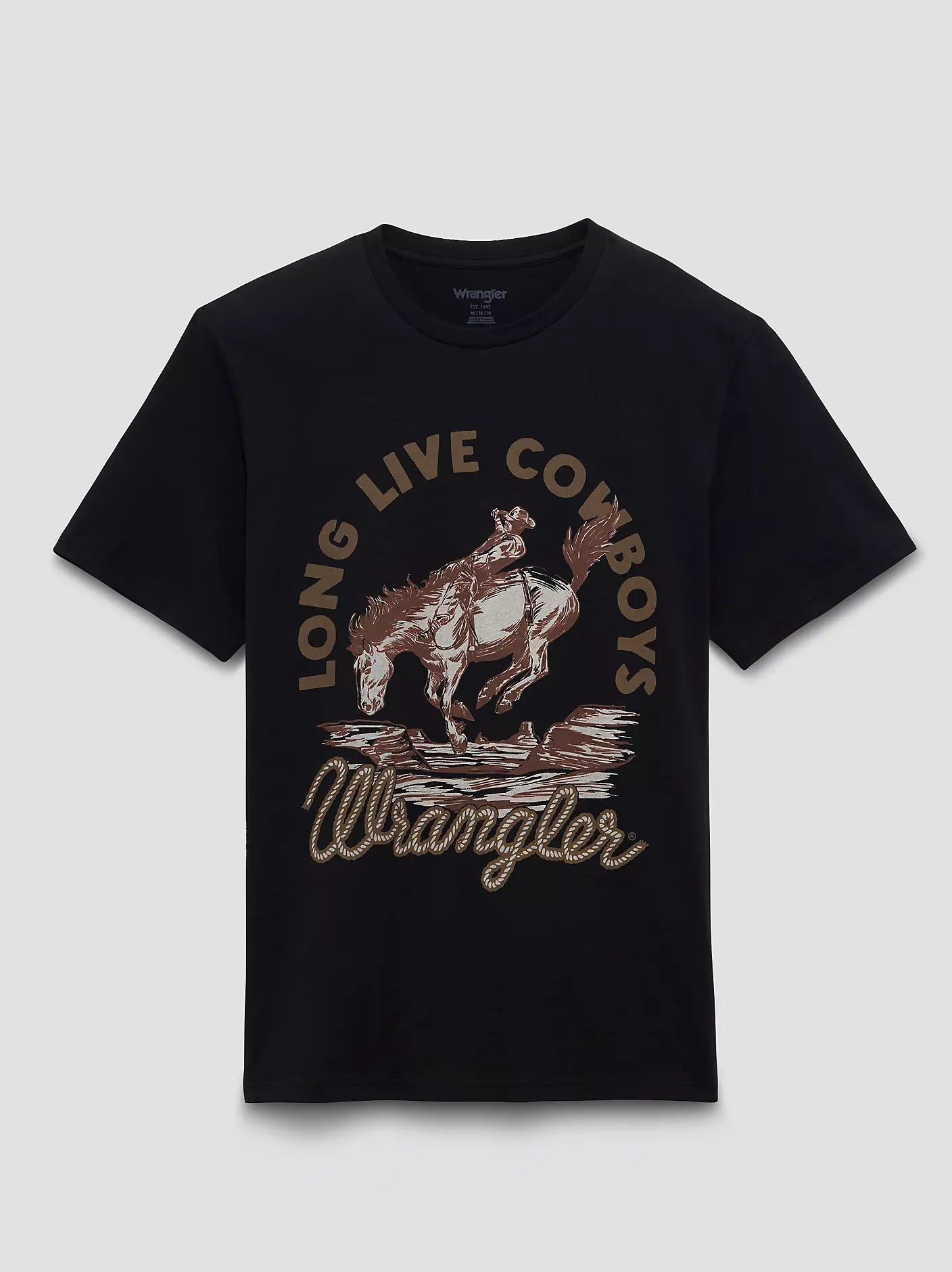 Wrangler Mens Sepia Cowboy Graphic T-Shirt