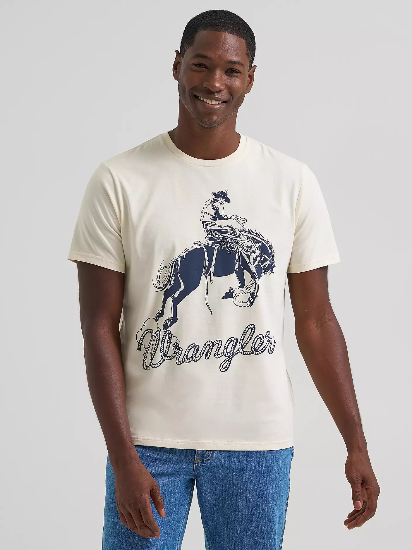 Wrangler Mens Bronc Rider Dual Graphic T-Shirt
