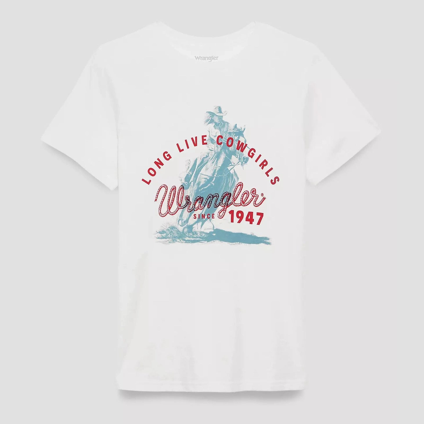 Wrangler Womens Sprinting Cowgirl Reg Fit Graphic Tee