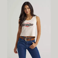 Wrangler Womens Triangle Logo Graphic Ribbed Tank