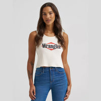 Wrangler Womens Triangle Logo Graphic Ribbed Tank