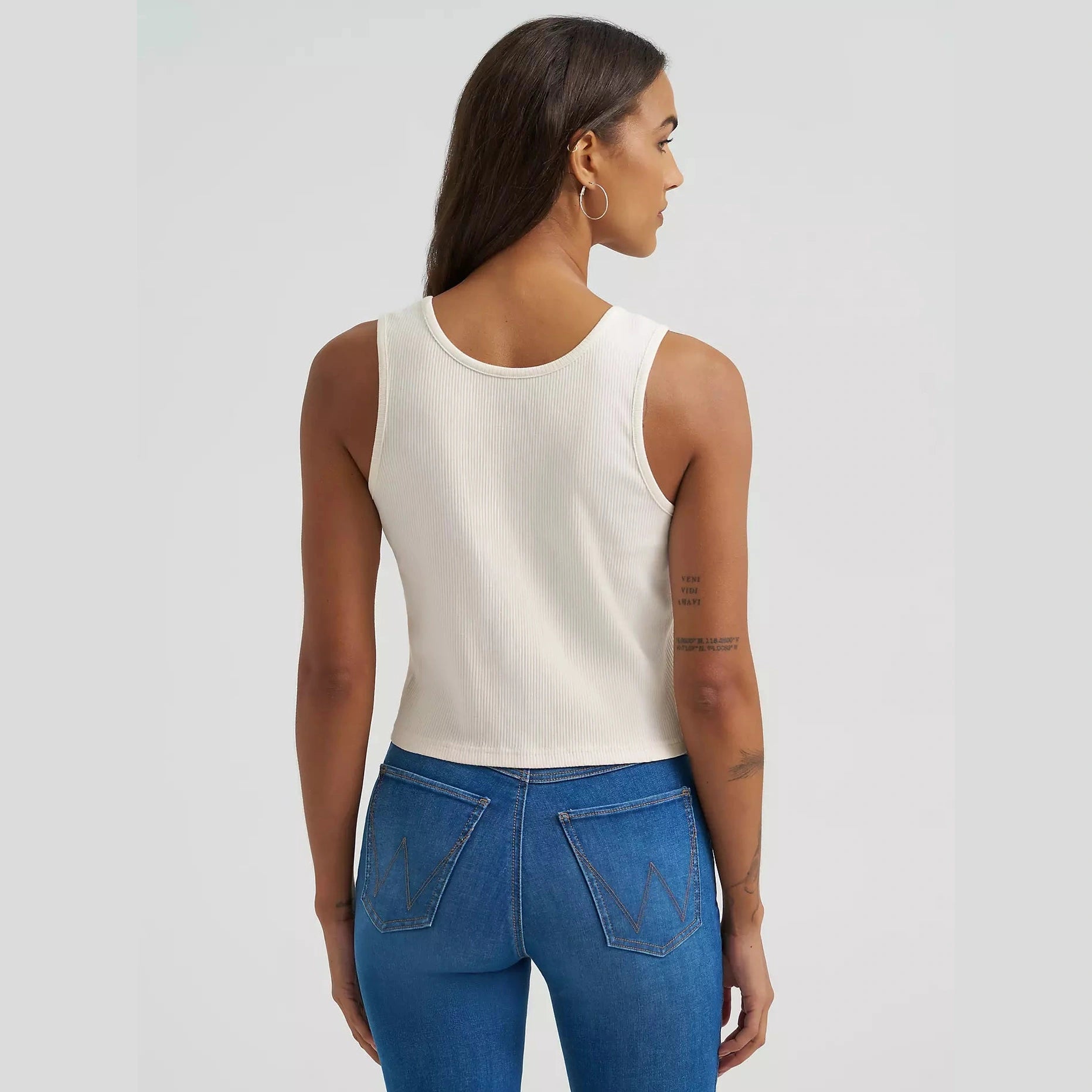 Wrangler Womens Triangle Logo Graphic Ribbed Tank