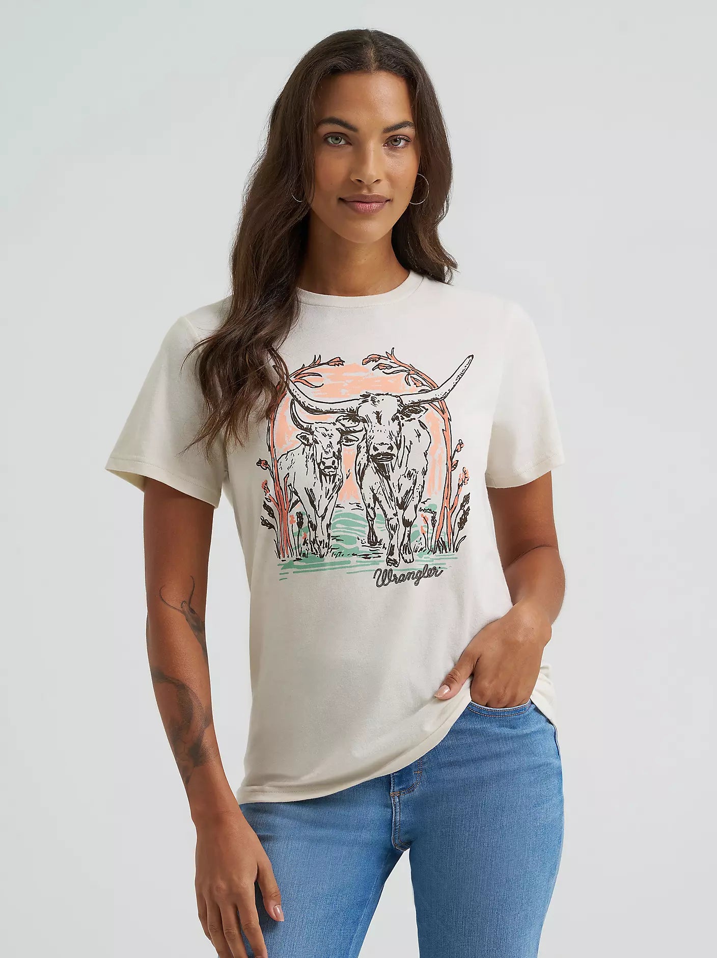 Wrangler Womens Bull Arbor Reg Fit Graphic Tee
