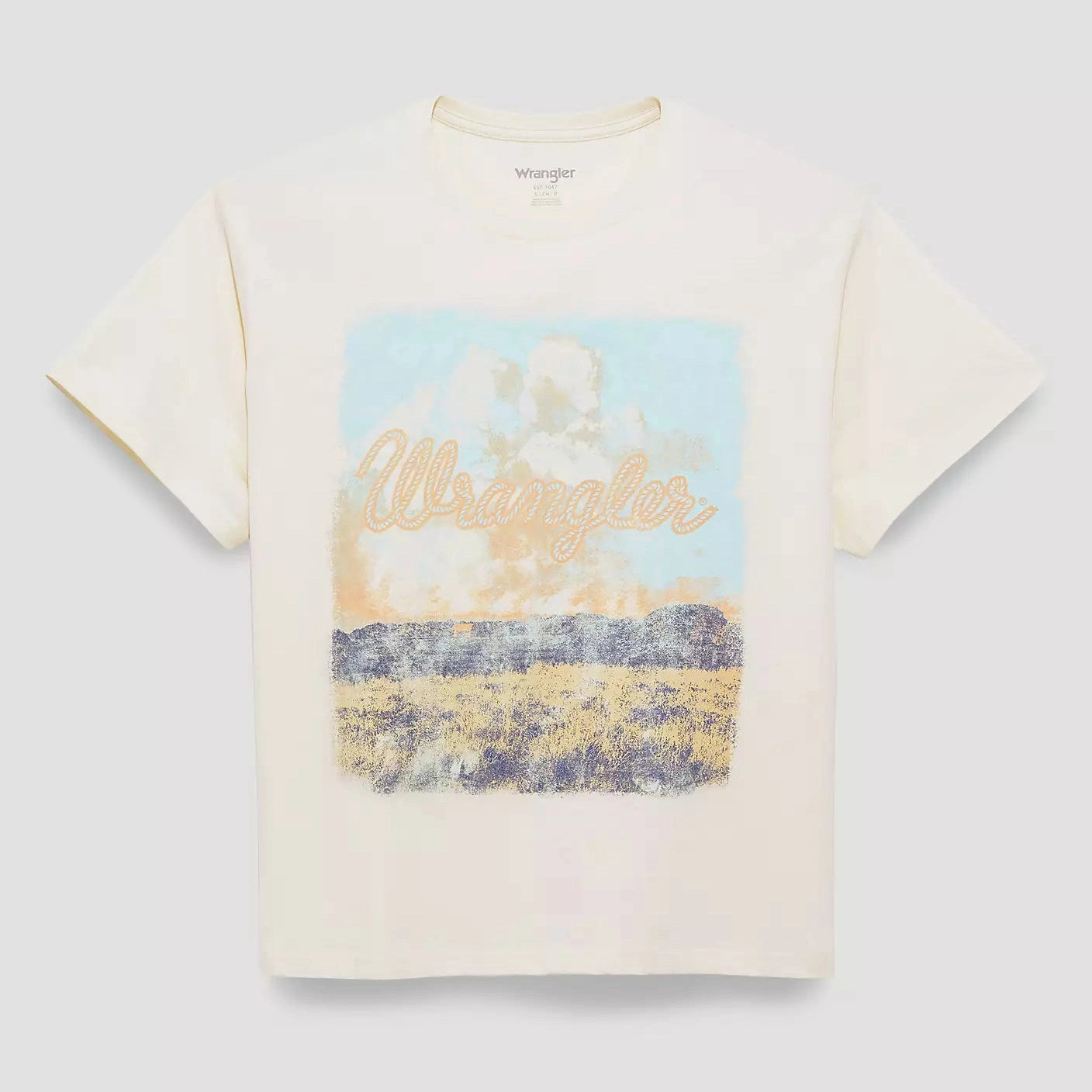 Wrangler Womens Distressed Landscape Girlfriend Graphic Tee