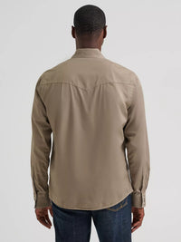 Wrangler Mens Retro® Premium Western Snap Solid Shirt - Tan
