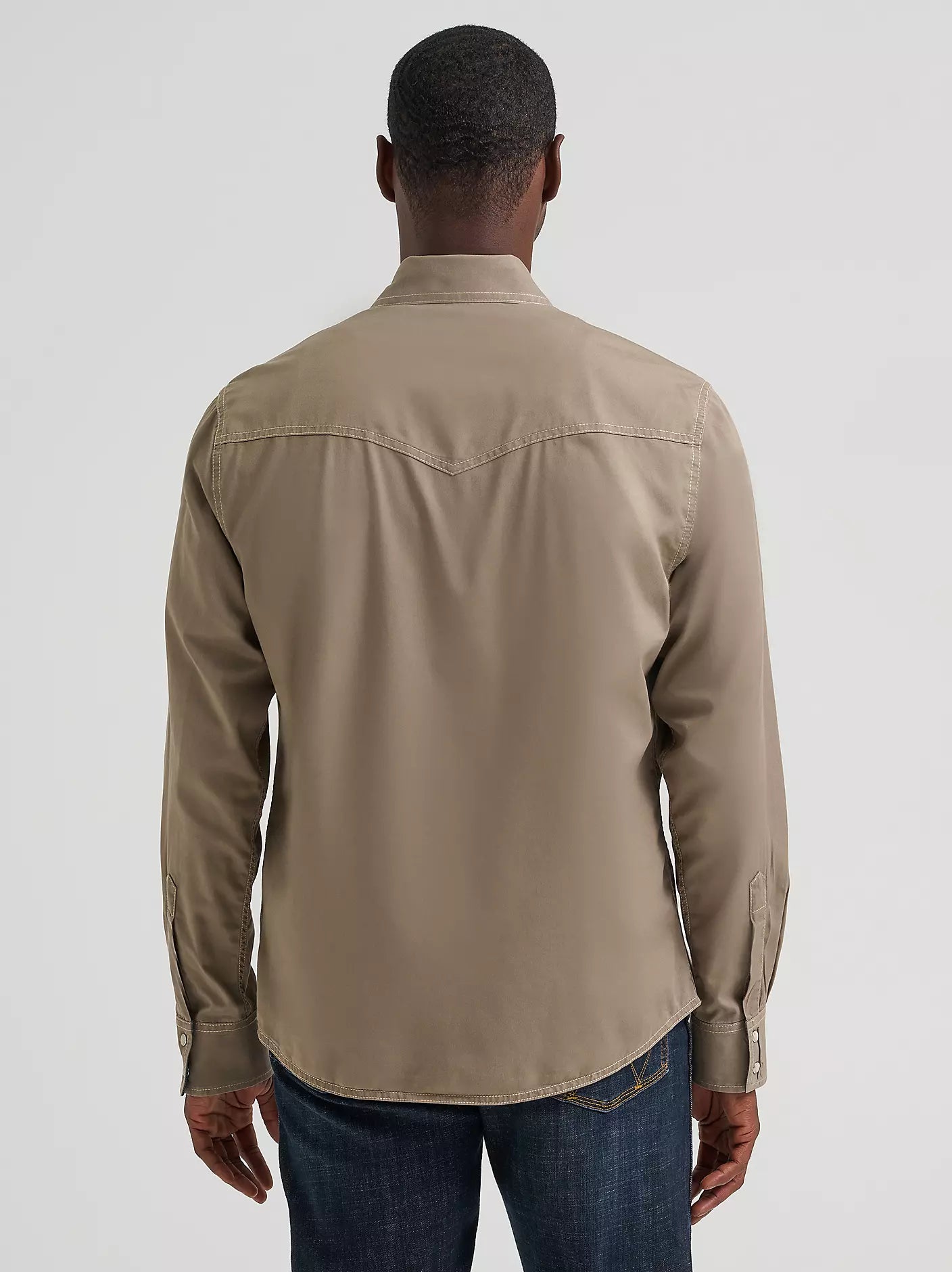 Wrangler Mens Retro® Premium Western Snap Solid Shirt - Tan