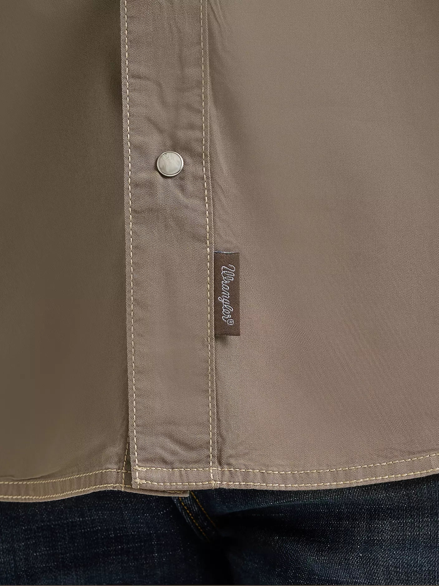 Wrangler Mens Retro® Premium Western Snap Solid Shirt - Tan