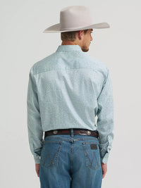 Wrangler Mens Cody Johnson One Pocket Button Down Shirt - Moss Paisley