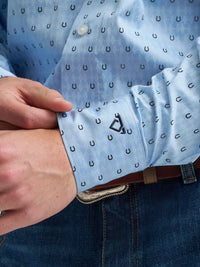 Wrangler Mens Cody Johnson One Pocket Button Down Shirt - Horseshoe