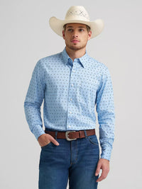 Wrangler Mens Cody Johnson One Pocket Button Down Shirt - Horseshoe
