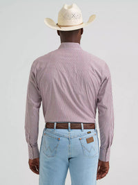 Wrangler Mens Wrinkle Resist Long Sleeve Western Snap Stripe Shirt