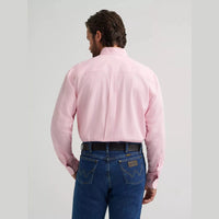 Wrangler Mens George Strait™ Solid One Pocket Button Down Shirt - Bubble Gum Pinki