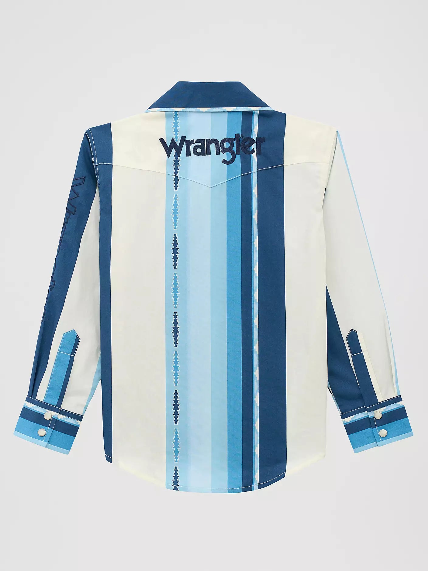 Wrangler Boys Logo Stripes Western Snap Shirt