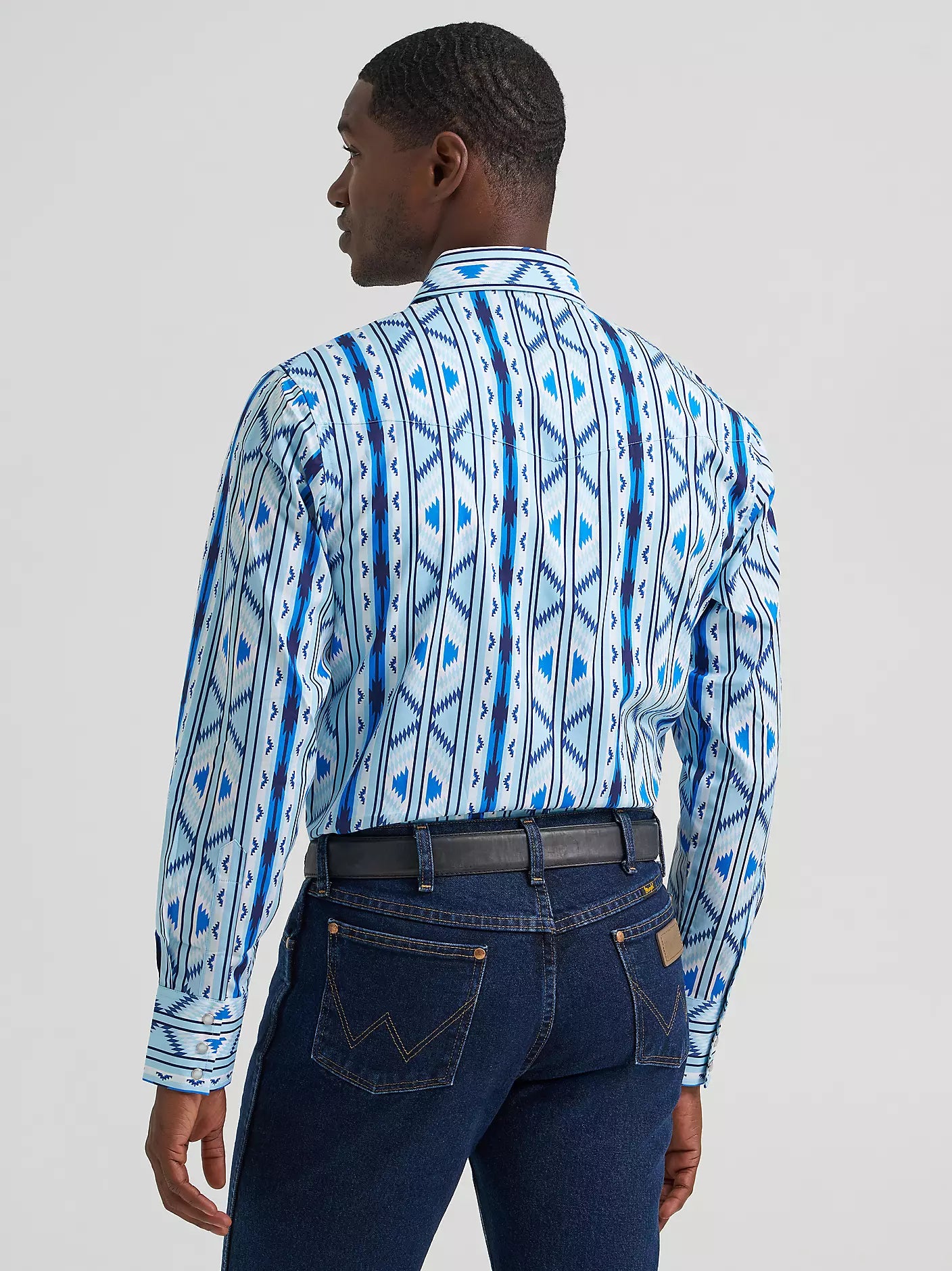 Wrangler Mens Checotah® Long Sleeve Western Snap Printed Shirt