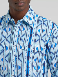 Wrangler Mens Checotah® Long Sleeve Western Snap Printed Shirt